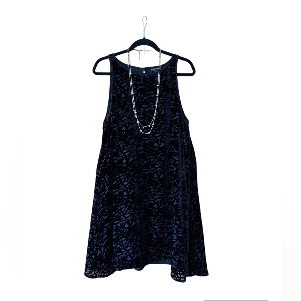 Eileen Fisher Black Velvet Burnout Dress